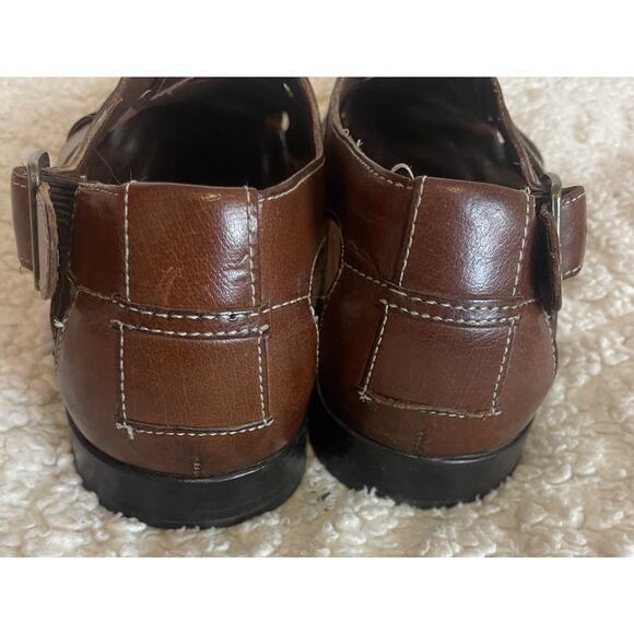Bragano Mens Fisherman Sandals Size 9 Brown Leather Buckle Summer Dress Shoes main image 4